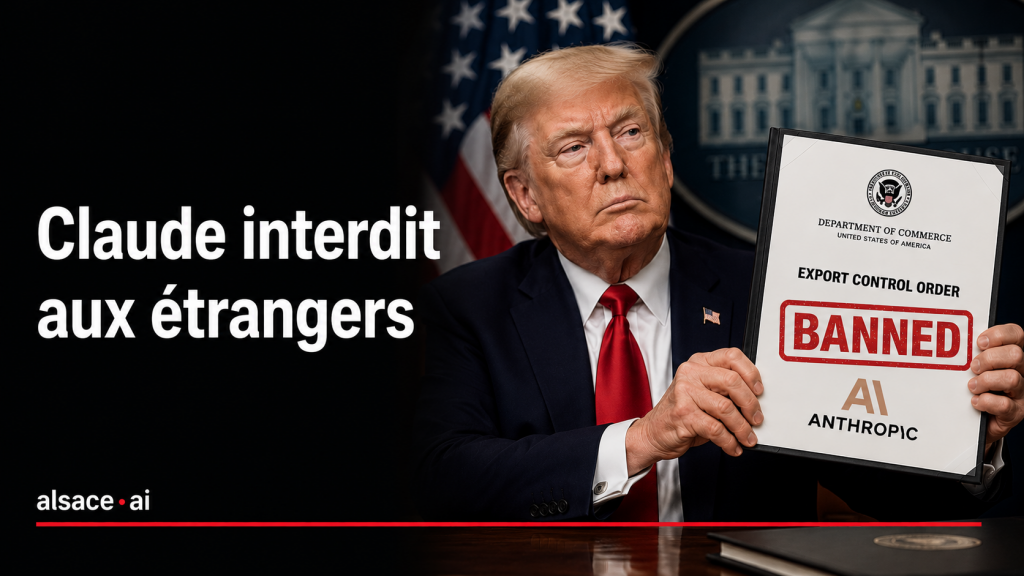 Trump brandissant l ordre du Department of Commerce bannissant Anthropic Claude